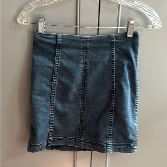 Free People Blue Mini Pencil Skirt Casual - Picture 1 of 4